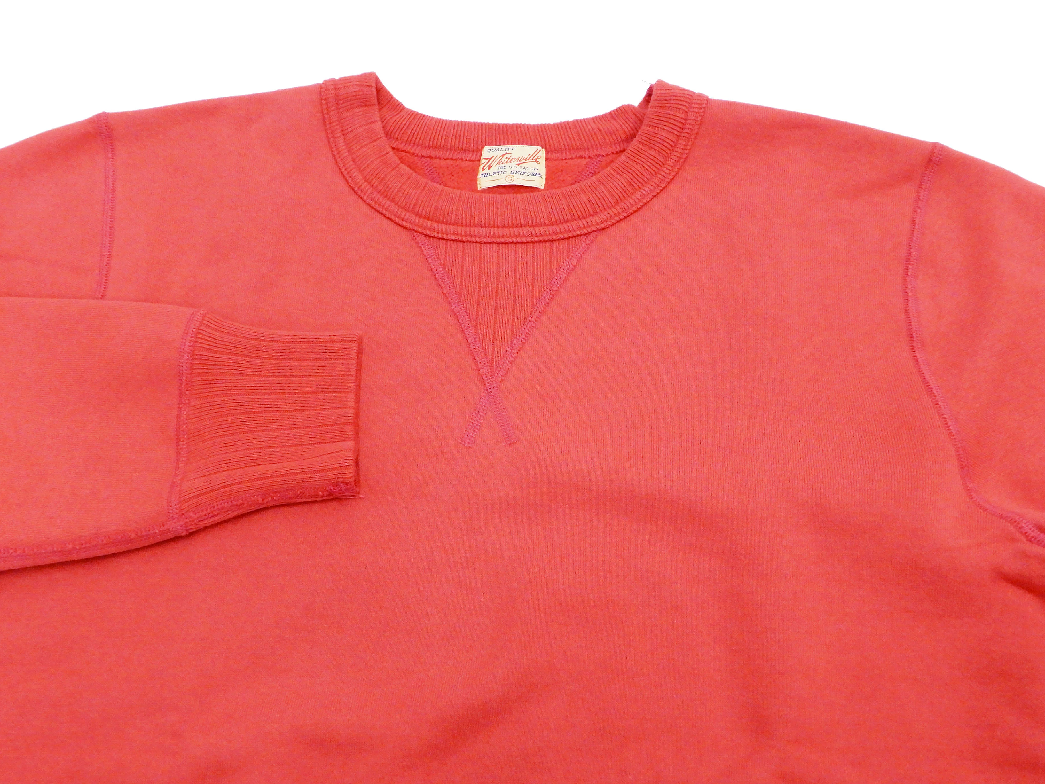 Whitesville Plain Sweatshirt Men's Loop-wheeled V-Insert Vintage Style WV67728 Red - Image 7
