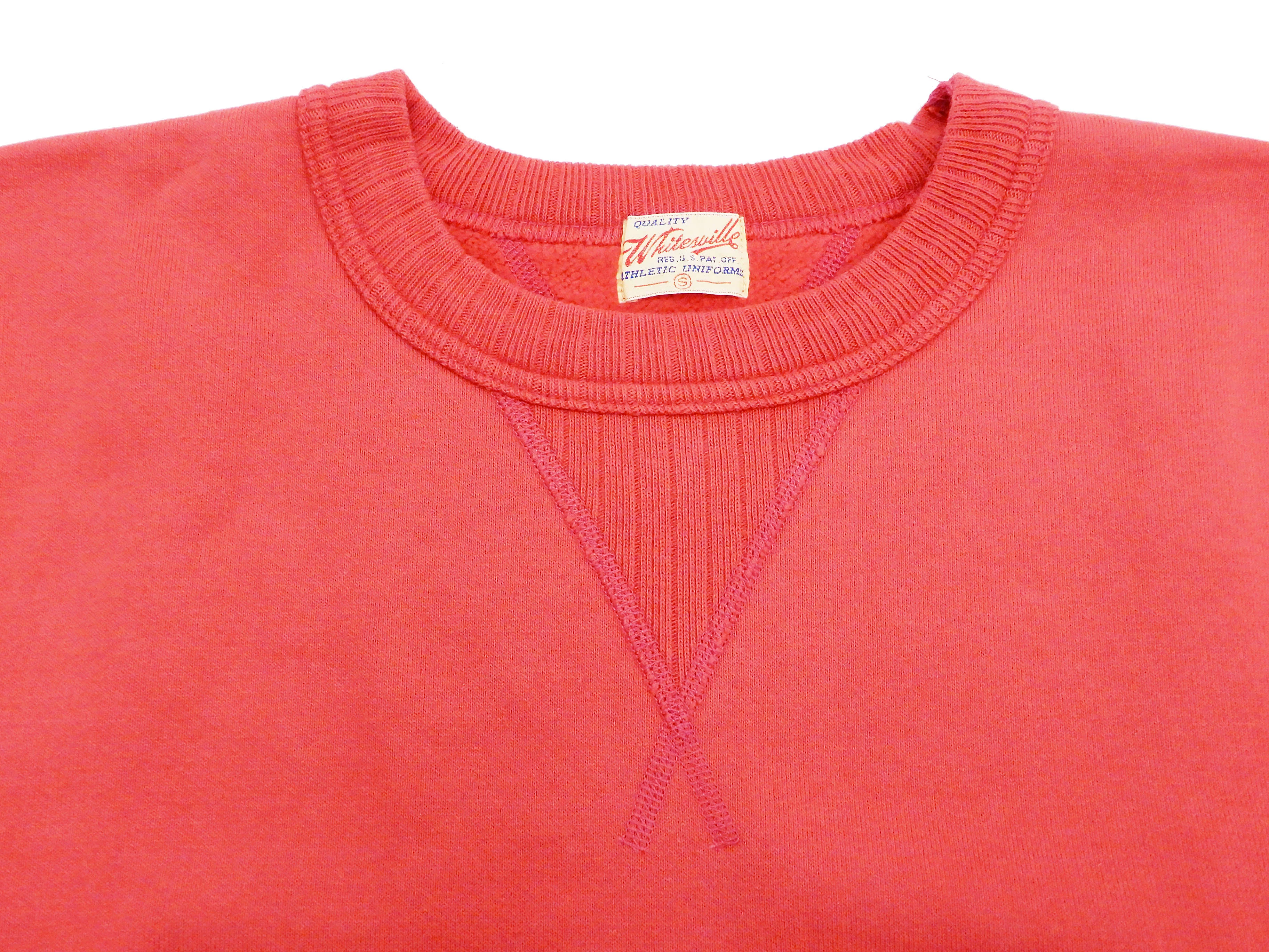 Whitesville Plain Sweatshirt Men's Loop-wheeled V-Insert Vintage Style WV67728 Red - Image 8