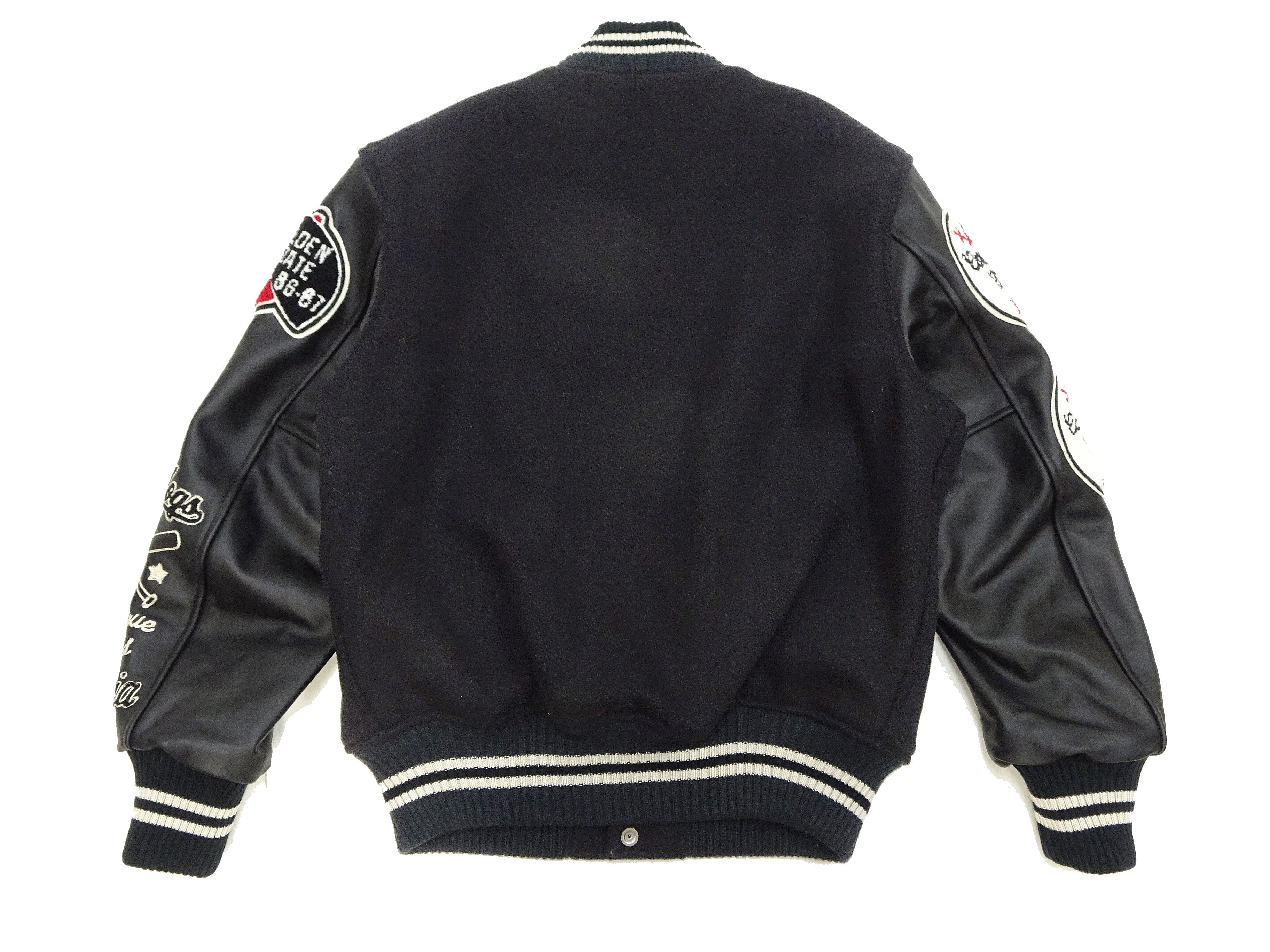 Whitesville Varsity Jacket Men's Letterman Jacket Melton x Leather Award Jacket WV15385 WV15385-119 Black/Black - Image 17