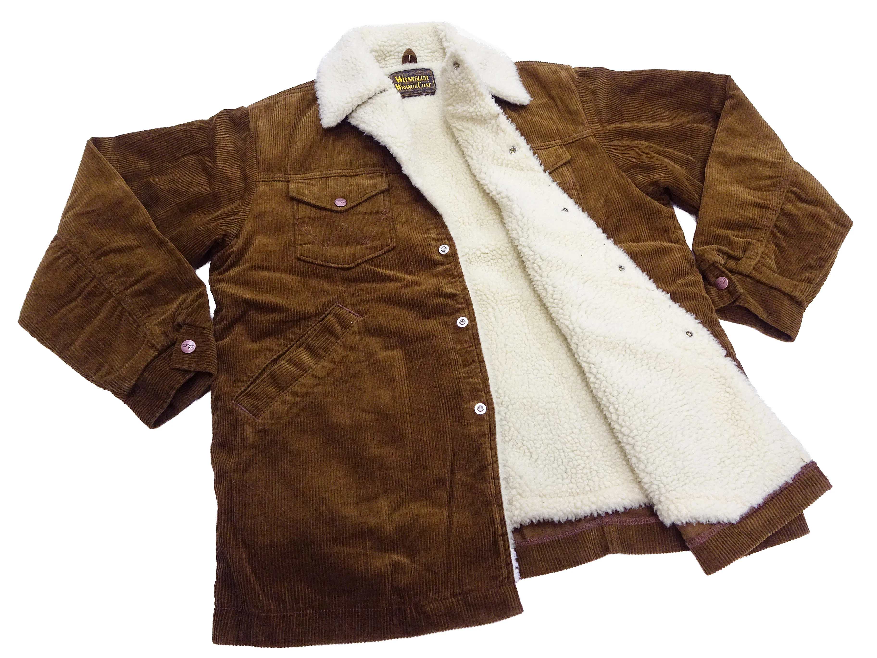 Wrangler Men's Sherpa-Lined Corduroy Jacket - Classic Ranch Coat Style, Mid-Length (WM1823-412, Brwon) - Image 12