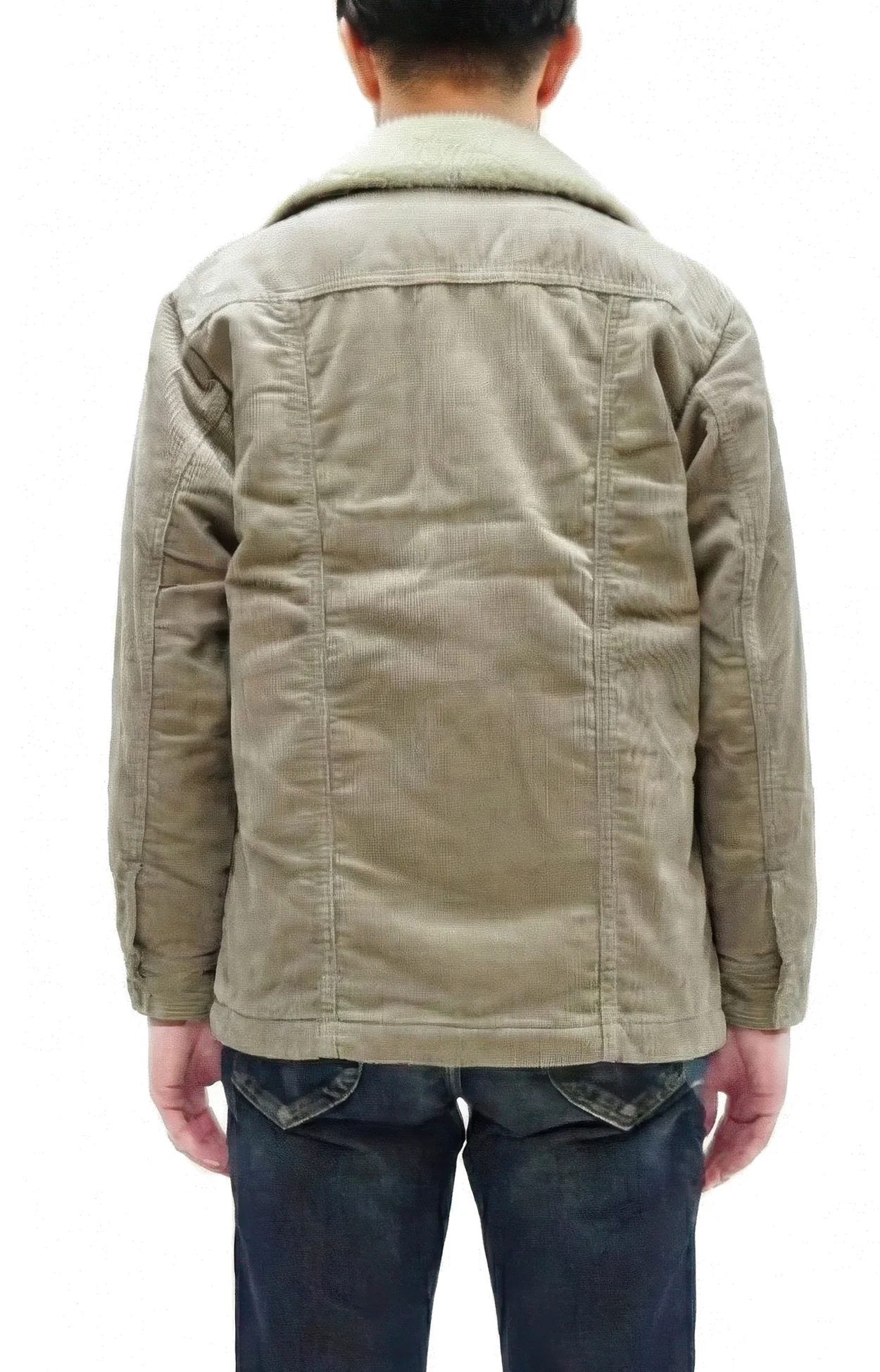 Wrangler Men's Sherpa-Lined Corduroy Jacket - Classic Ranch Coat Style, Mid-Length (WM1823-463, Light Ash Gray) - Image 5