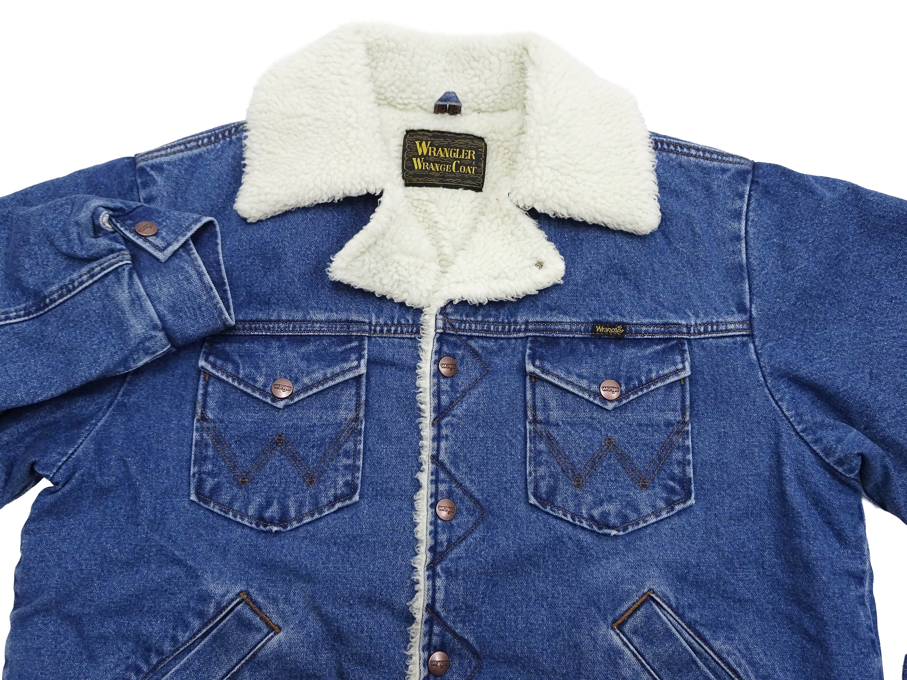 Wrangler Men's Sherpa-Lined Denim Jacket - Classic Ranch Coat Style, Mid-Length (WM1823-346, Pre-Faded Medium Blue) - Image 8